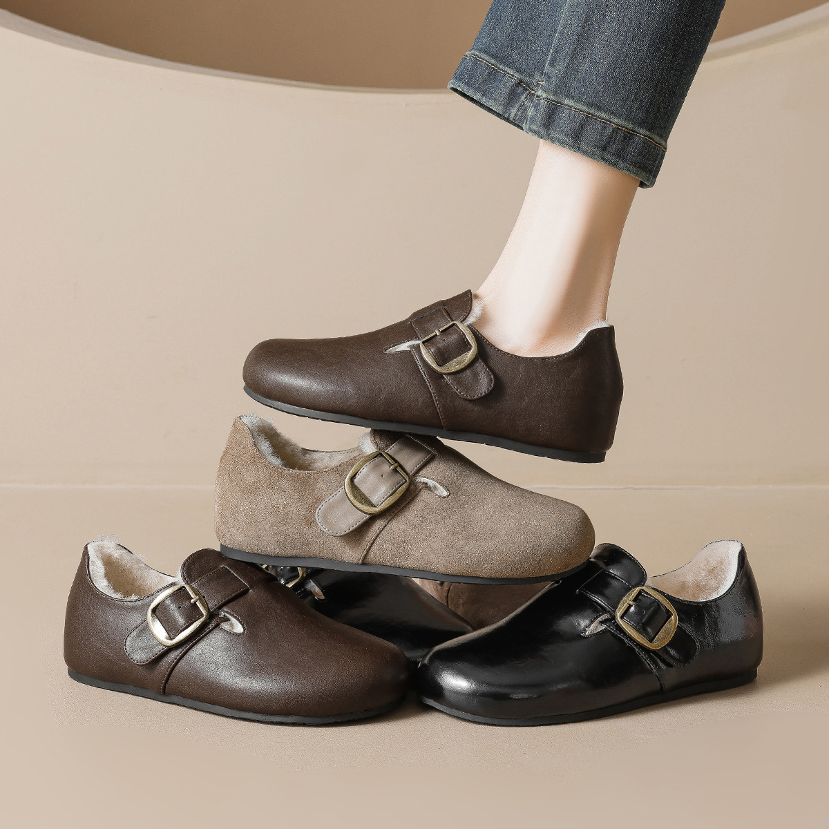 WW-YW2852 | Suede & Cork Winter Shearling Fur-Lined - Jinjiang Wideway Import & Export Co., Ltd.