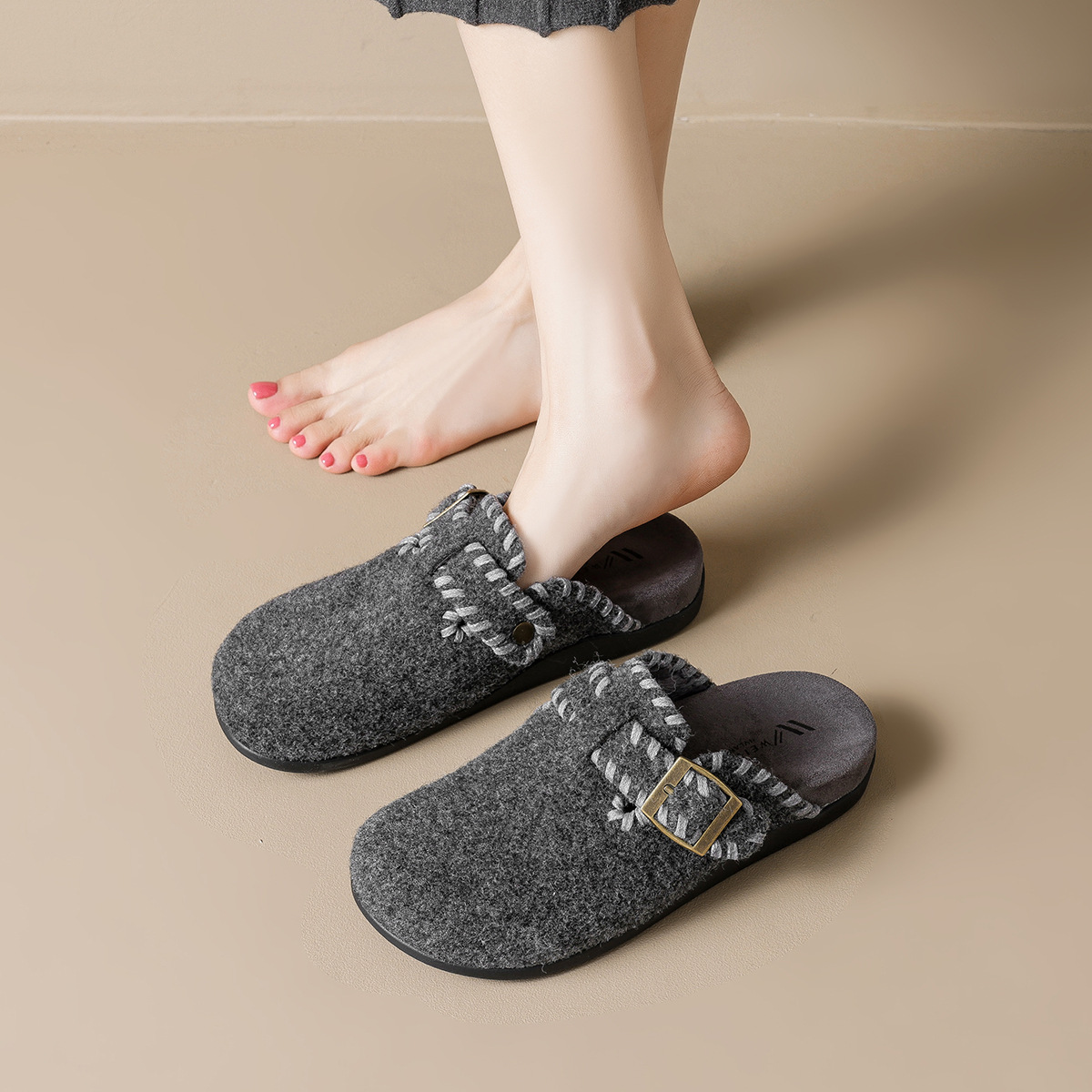 WW-YW21 | Suede & Cork Winter Shearling Fur-Lined Chunky - Jinjiang Wideway Import & Export Co., Ltd.