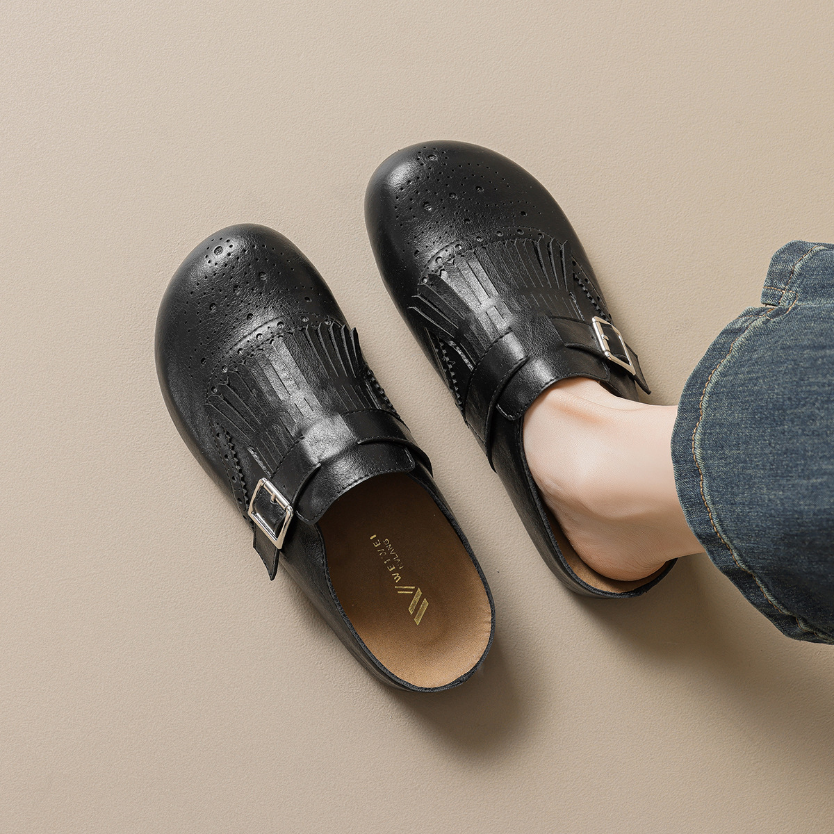 WW-YW33 | Suede & Cork Retro All-Season Chunky Platform - Jinjiang Wideway Import & Export Co., Ltd.