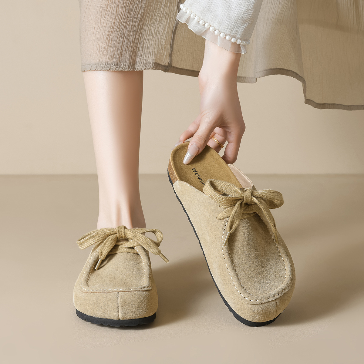 WW-YW34 | Suede & Cork Retro All-Season Chunky Platform - Jinjiang Wideway Import & Export Co., Ltd.