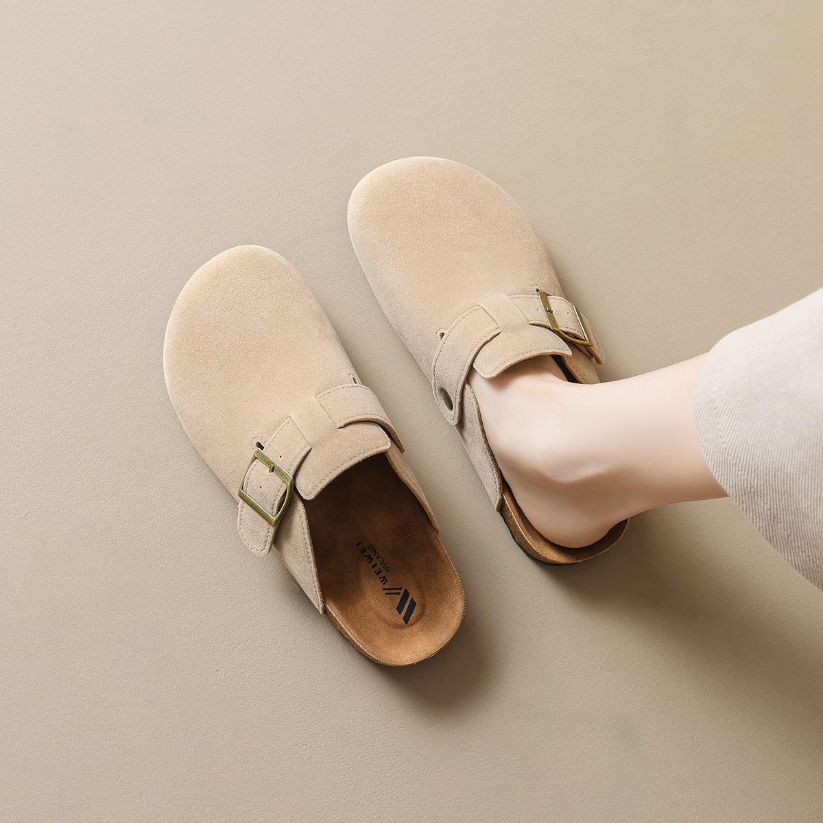 WW-YW39 | Suede & Cork Retro All-Season Chunky Platform - Jinjiang Wideway Import & Export Co., Ltd.