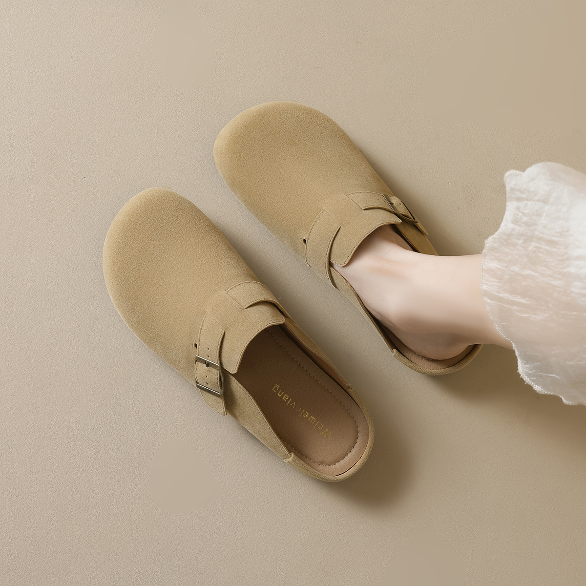 WW-YW47 | Suede & Cork Retro All-Season Ergonomic Flat - Jinjiang Wideway Import & Export Co., Ltd.