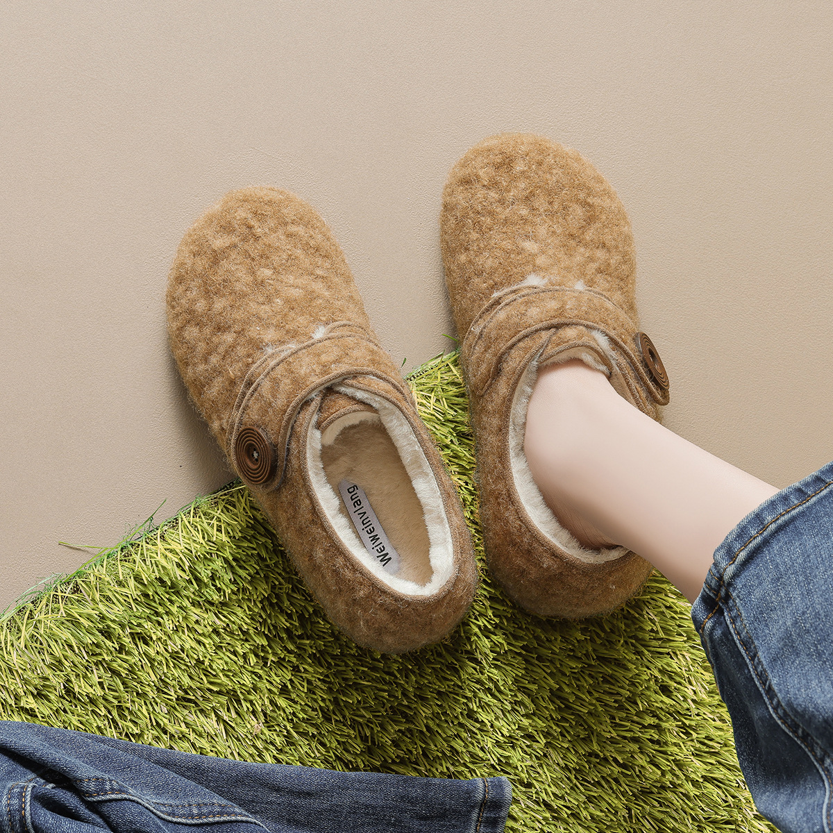 WW-YW2852 | Suede & Cork Winter Shearling Fur-Lined - Jinjiang Wideway Import & Export Co., Ltd.