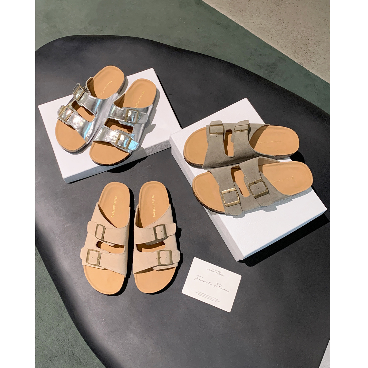 WW-YW8155 | Suede & Cork Retro All-Season Ergonomic Flat - Jinjiang Wideway Import & Export Co., Ltd.