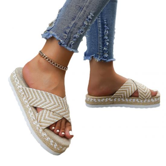 WW-AMW-421 | New Matsuke Thick Sole Cross Slope Heel Casual - Jinjiang Wideway Import & Export Co., Ltd.