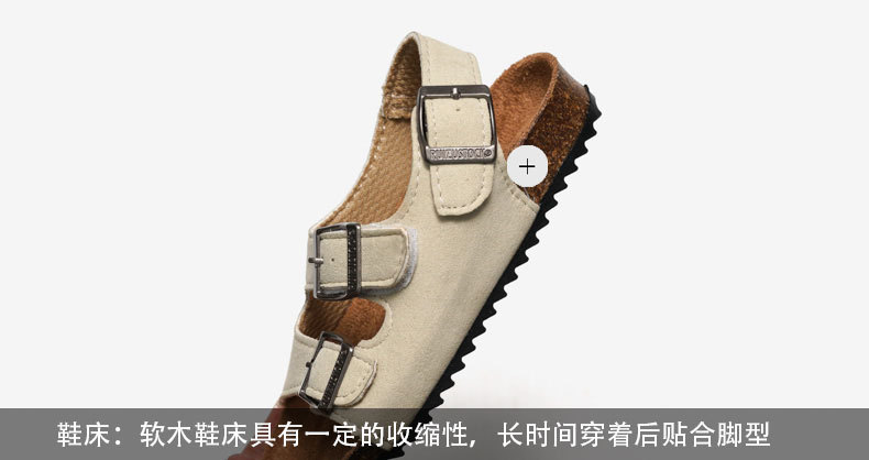 WW-CCO039 | Children Leather Cork Slippers Boys Girls Flip Flops view 10
