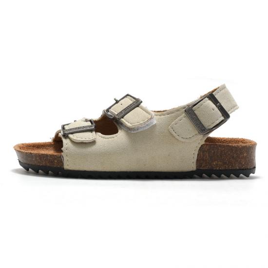WW-CCO039 | Children Leather Cork Slippers Boys Girls Flip Flops view 5