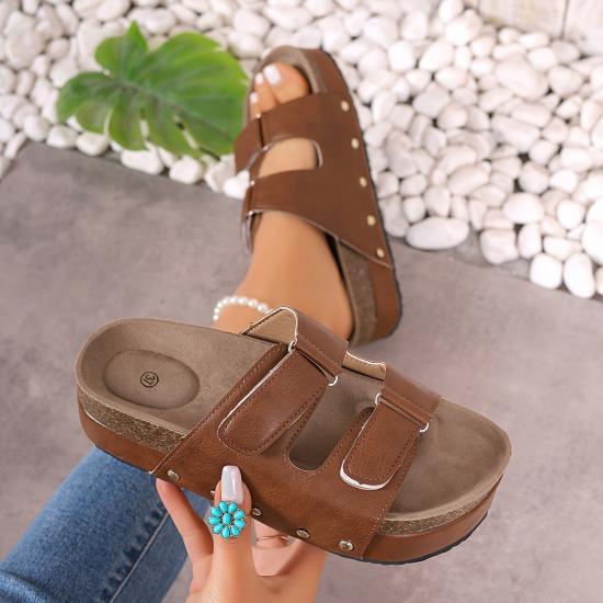 WW-HZ0031 | Women's Platform Comfy Open Toe Summer Shoes view 2