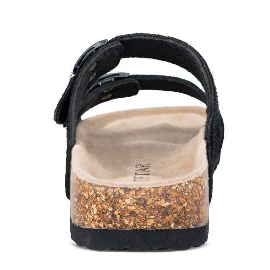 WW-HZ0033 | Womens Cow Suede Leather Flat Sandals 2 Strap view 3