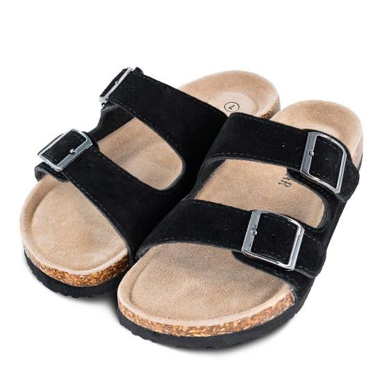 WW-HZ0033 | Womens Cow Suede Leather Flat Sandals 2 Strap view 6