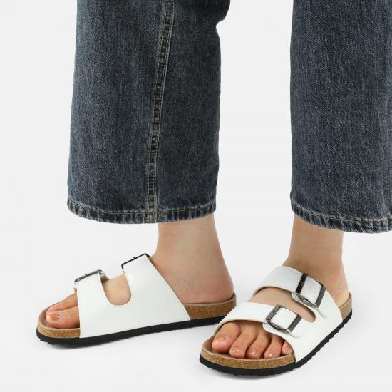 WW-HZ0034 | Womens Feetbed 2 Straps Adjustable Buckle Slip on view 2