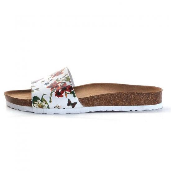 WW-TX-137 | Ladies Slippers and Sandals Cork Flower Printing view 2