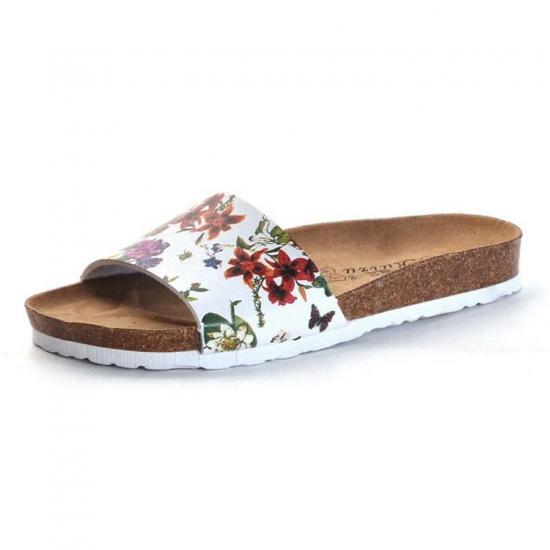 WW-TX-137 | Ladies Slippers and Sandals Cork Flower Printing view 3