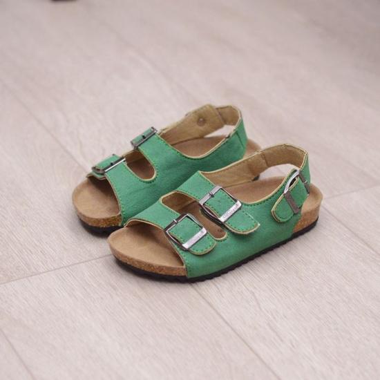 WW-TX-175 | Summer Cork Slippers Children Leather Slides view 3