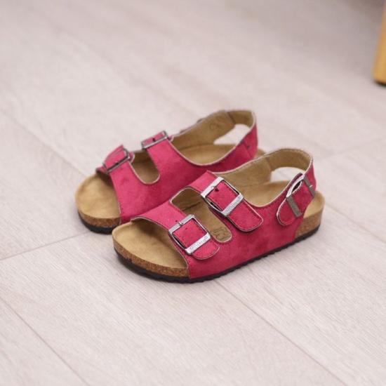 WW-TX-175 | Summer Cork Slippers Children Leather Slides view 5