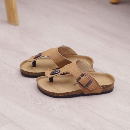 WW-TX-90 | Kids Summer Leather Slide Sandals Children view 4