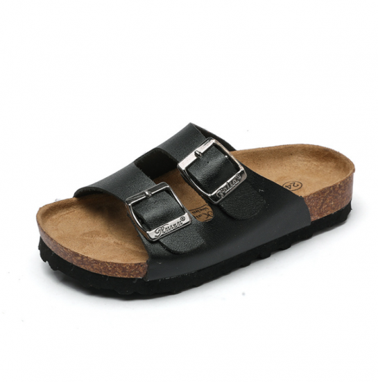 WW-TX-91 | Kids Leather Slide Sandals Children Leather Cork - Jinjiang Wideway Import & Export Co., Ltd.