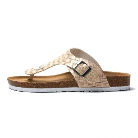 WW-TX-M17 | Men Genuine Leather Open Toe Slides Cork Slippers view 2