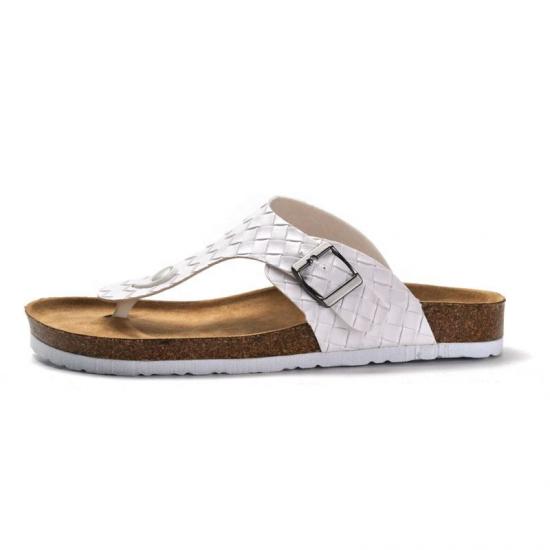 WW-TX-M17 | Men Genuine Leather Open Toe Slides Cork Slippers view 3