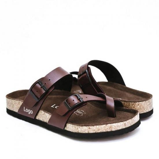 WW-TX-m19 | custom logo slippers sandals men cross strap open view 2