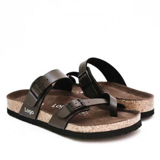 WW-TX-m19 | custom logo slippers sandals men cross strap open view 3