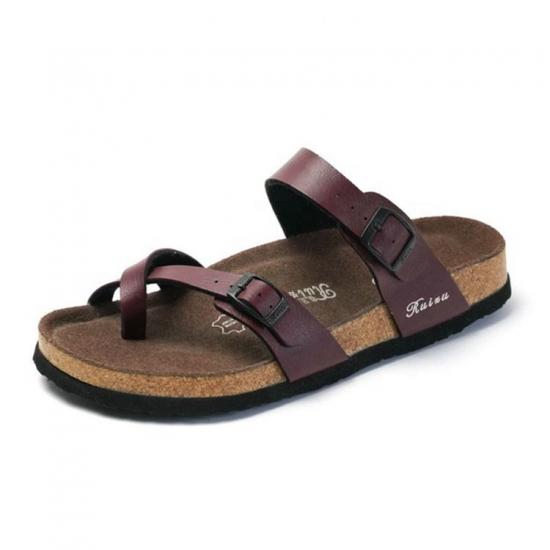 WW-TX-m19 | Summer Men's Cork Sole Slipper Suede Leather view 3