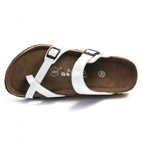 WW-TX-m19 | summer beach slippers cork wood flower printing view 6