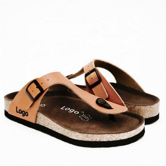 WW-TX-m21 | cross Strap Open Toe Cork Slippers shoes beach view 2