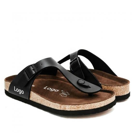 WW-TX-m21 | cross Strap Open Toe Cork Slippers shoes beach view 3