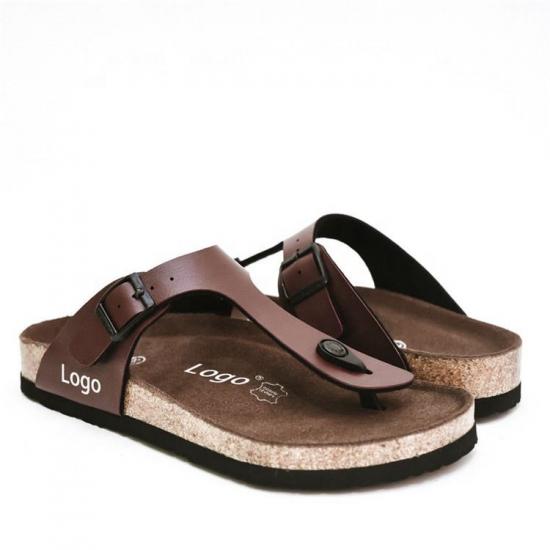 WW-TX-m21 | cross Strap Open Toe Cork Slippers shoes beach view 4
