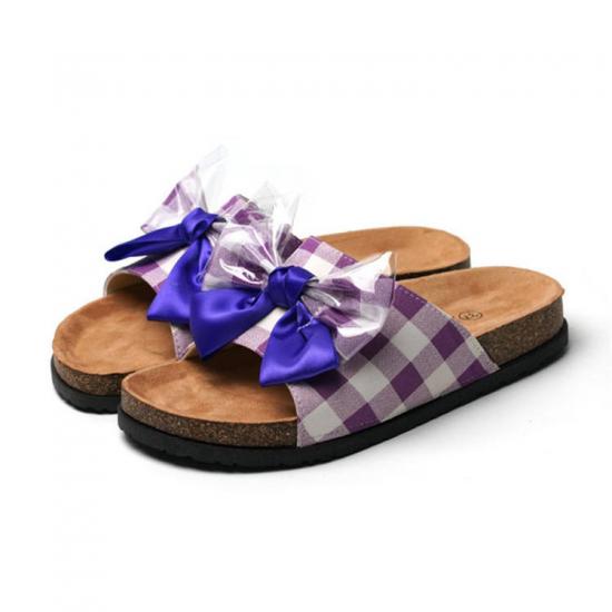 WW-TX-M22 | Women Bow Sliders Sandal Summer Fancy Flat view 4
