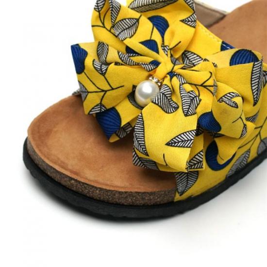 WW-TX-M22 | Big Bowknot Cork Slippers Women Flat Summer Beach view 3