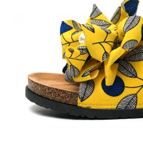 WW-TX-M22 | Big Bowknot Cork Slippers Women Flat Summer Beach view 5