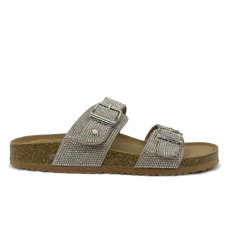 WW-FS201 | Girls Summer Two Strap Diamond Cork Sand Cork view 2