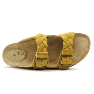 WW-FS202 | Fashion Ladies Two Strap Genuine Leather Cork - Jinjiang Wideway Import & Export Co., Ltd.
