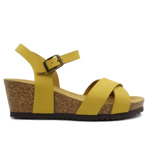 WW-FS204 | Genuine Leather Ladies Low Heel Cork San Cork - Jinjiang Wideway Import & Export Co., Ltd.