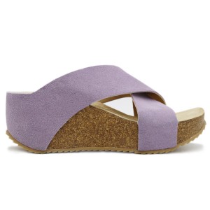 WW-FS206 | Suede Leather Ladies Cross Strap Wedge C Cork - Jinjiang Wideway Import & Export Co., Ltd.