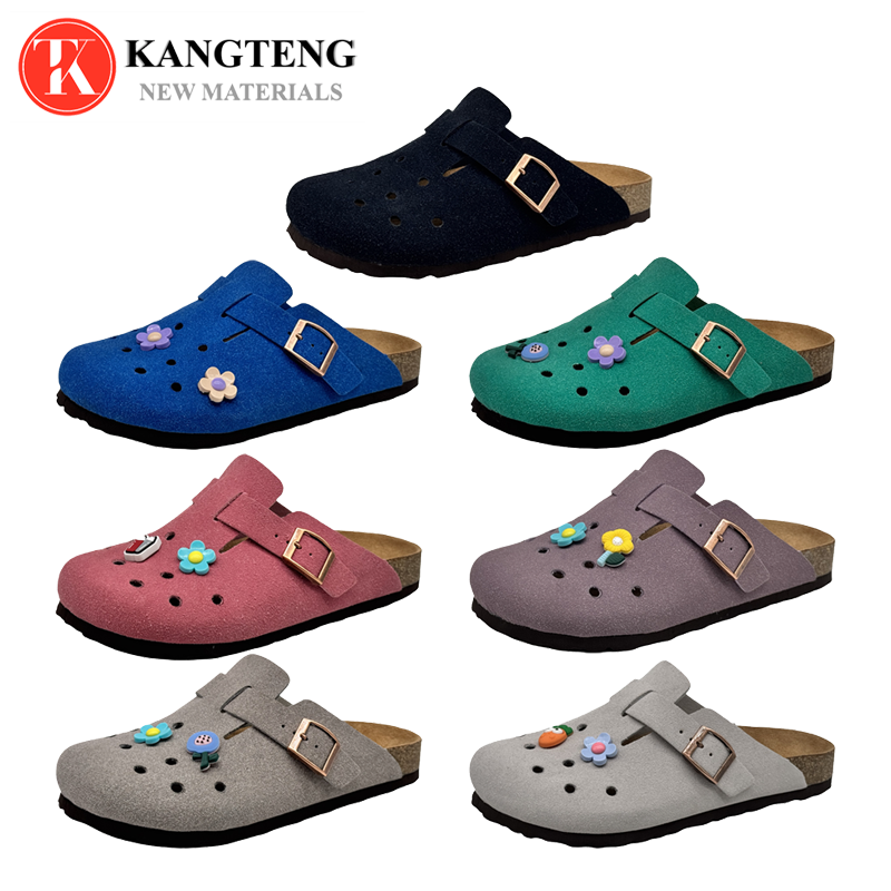Boston-Style Suede & Natural Cork Footbed Closed-Toe Clog - Jinjiang Wideway Import & Export Co., Ltd.