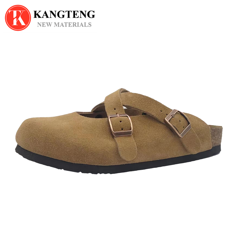 Boston-Style Suede & Natural Cork Footbed Closed-Toe Clog - Jinjiang Wideway Import & Export Co., Ltd.