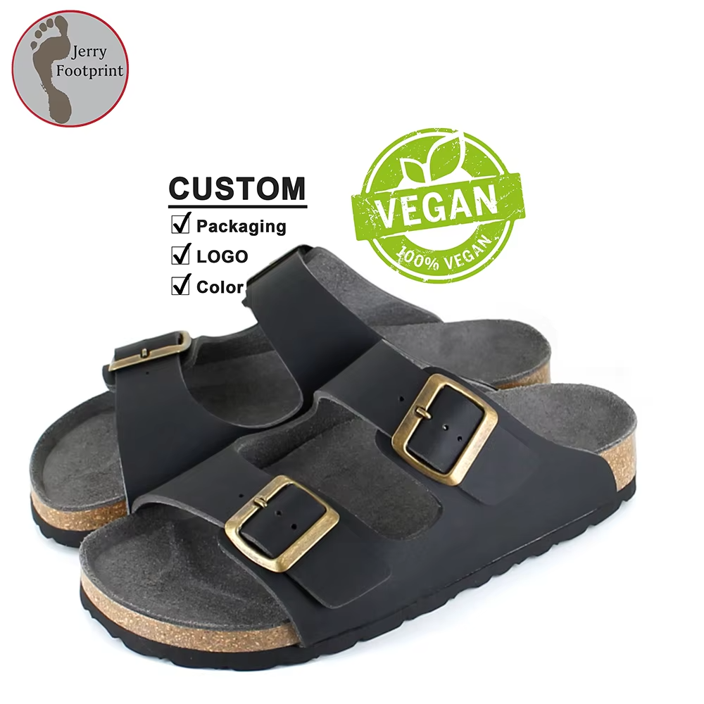 WW-WS12 | Vegan Plant-Based Cork Slide Sandals – Piñatex® | - Jinjiang Wideway Import & Export Co., Ltd.