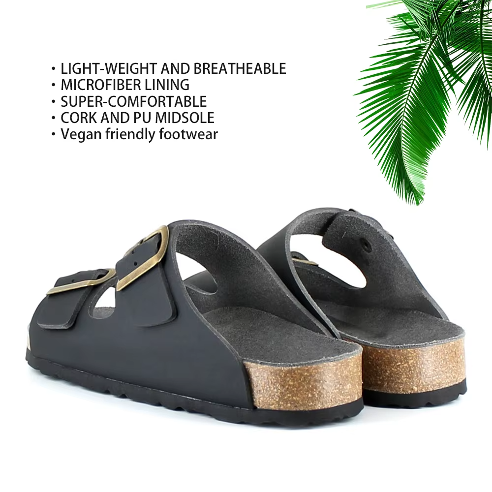 WW-WS12 | Vegan Plant-Based Cork Slide Sandals – Piñatex® | view 2