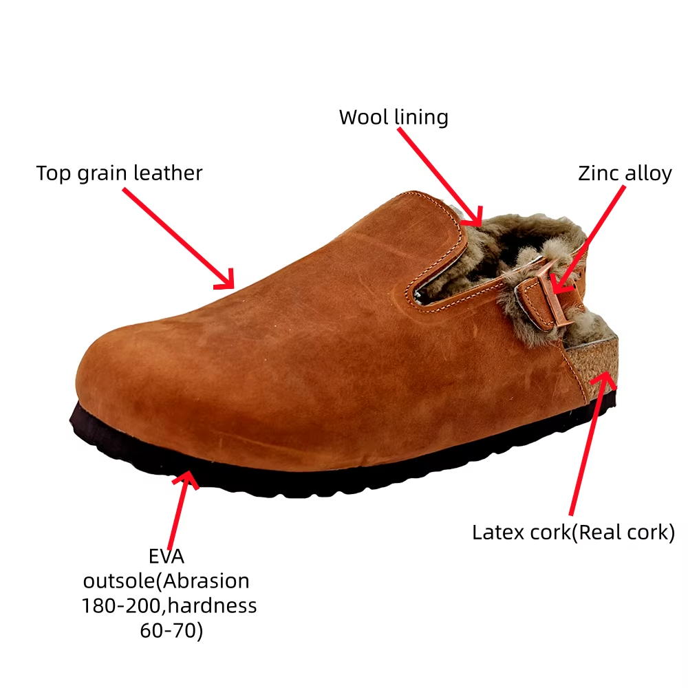 WW-WC13 | Premium Winter Wool-Lined Latex Cork Clogs view 4
