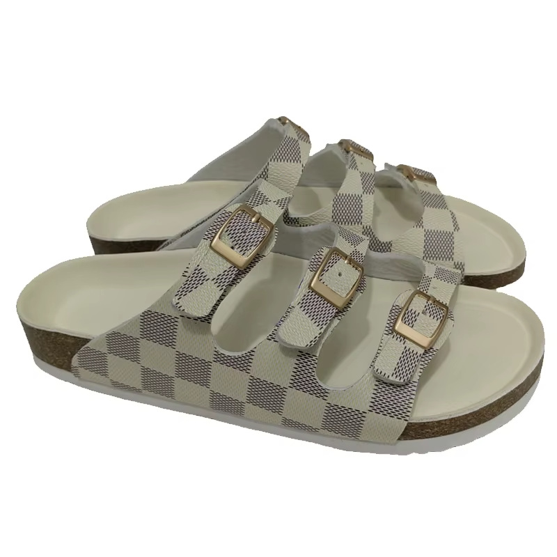 WW-WS14 | PVC Cork Multi-Strap Slide Sandals view 2