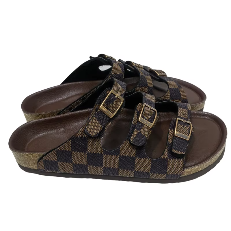 WW-WS14 | PVC Cork Multi-Strap Slide Sandals view 4