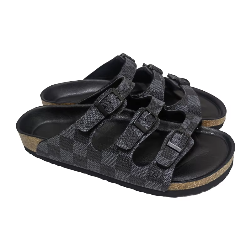 WW-WS14 | PVC Cork Multi-Strap Slide Sandals view 5